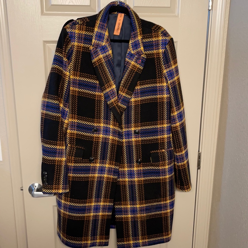 MEN’S SCOTCH & SODA PLAID CHECKERED PEACOAT